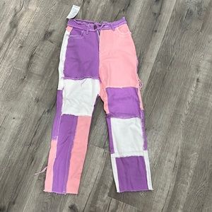 SIZE MEDIUM PATCHWORK COLOR JEANS